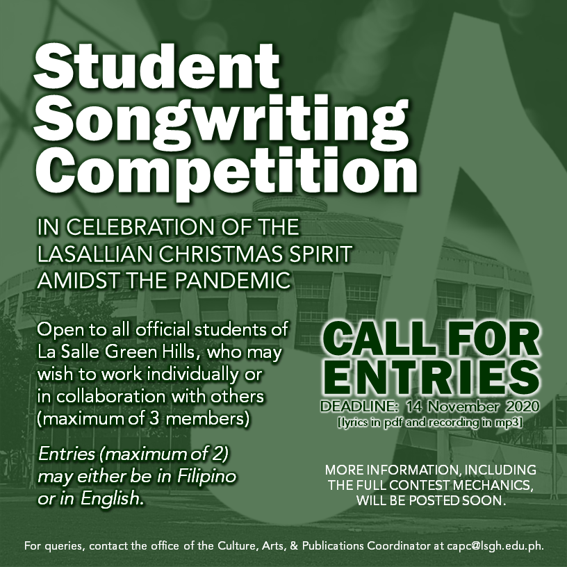 OCAP Presents Student Songwriting Competition La Salle Green Hills