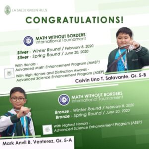 Salavante, Venterez Bag Medals in International Math Contest