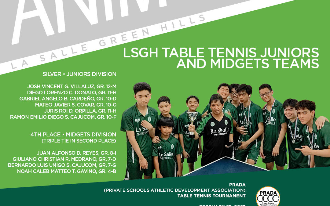 LSGH table tennis players bag silver, 4th place in PRADA tournament 