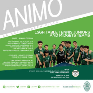 LSGH table tennis players bag silver, 4th place in PRADA tournament 