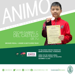 Del Castillo scores bronze at Malaysian fencing tournament 