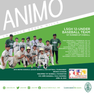 LSGH 12U Baseball Team is Metro Schools League Bronco Division 1st Runner-Up