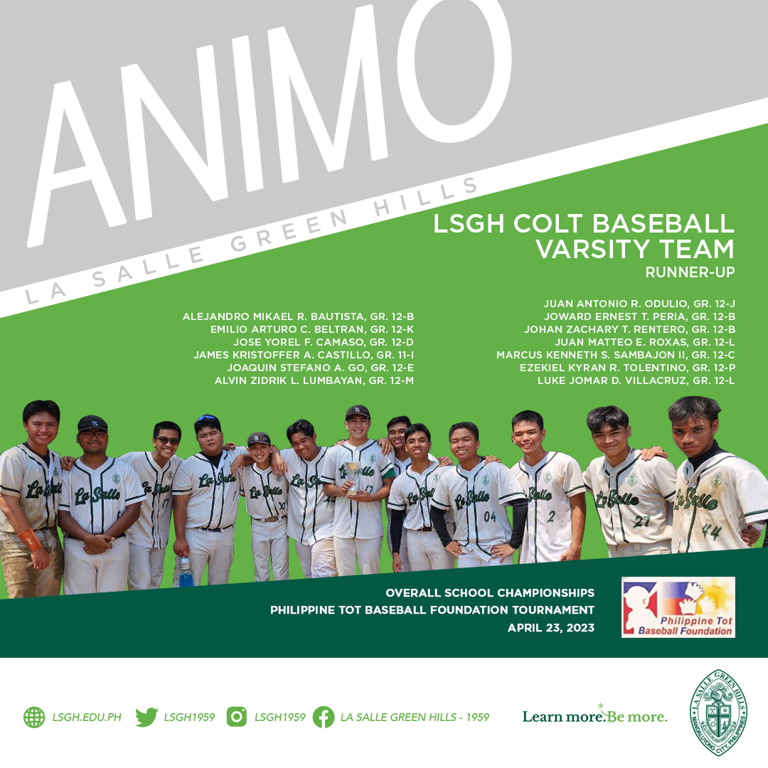 LSGH colt baseball team bags runner up finish La Salle Green Hills