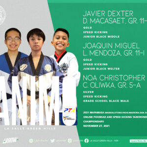 LSGH jins win gold and silver medals in MAPAMASA taekwondo championships