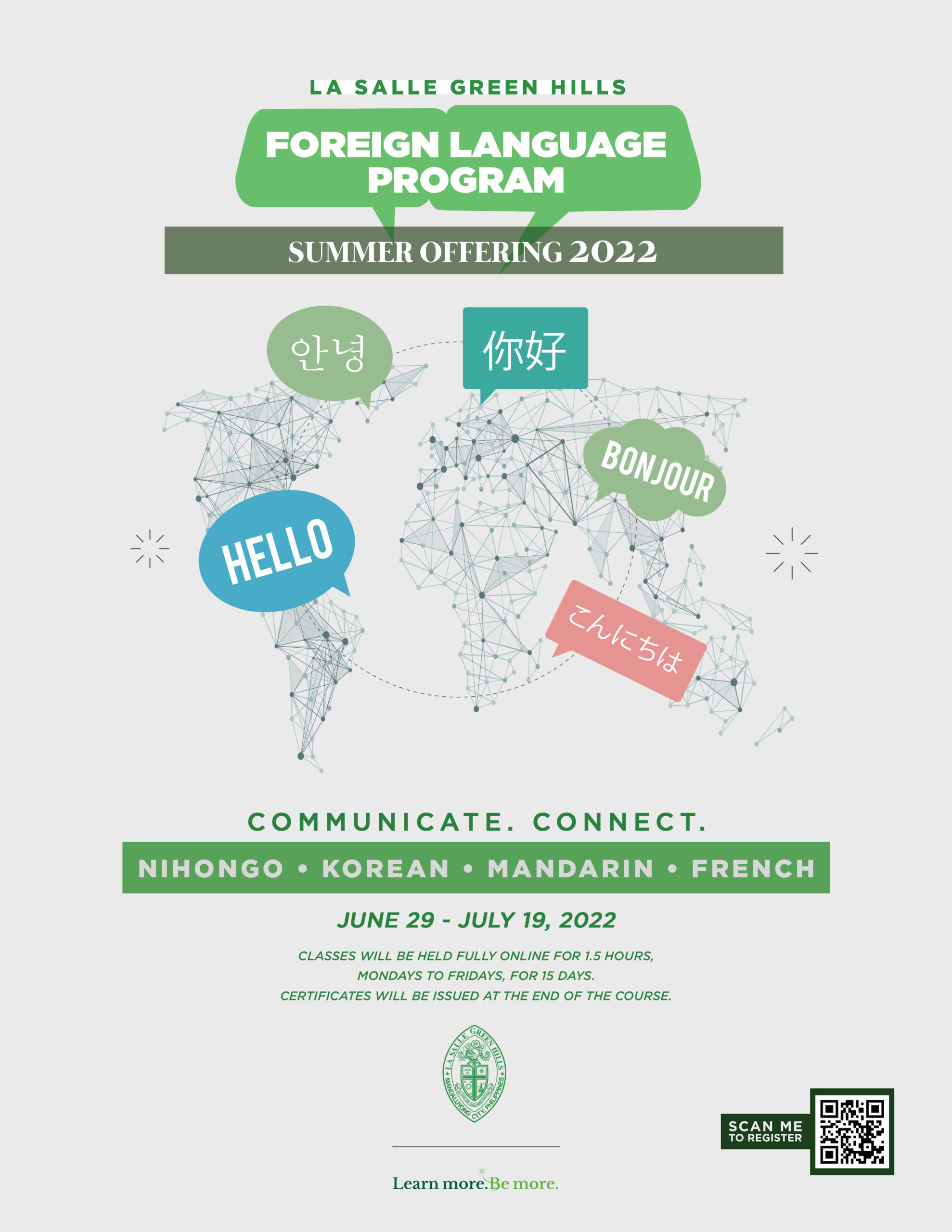 La Salle Green Hills offers language online courses La Salle Green Hills