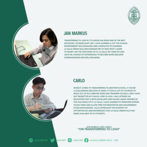 Make the transfer to La Salle Green Hills today!