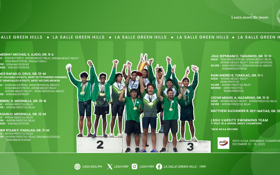 LSGH Varsity Swim Team secures three-peat in the 99th NCAA swimming tournament 
