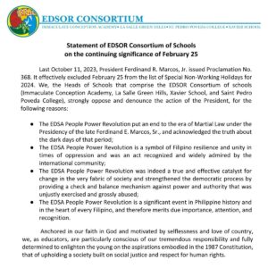 Statement of EDSOR Schools on the Continuing Significance of February 25