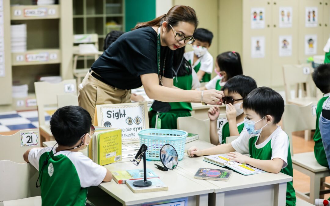 Preschool students engage in CENTER TIME!