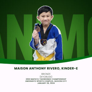 Rivero wins bronze in the 2024 MAPATA Taekwondo Championship