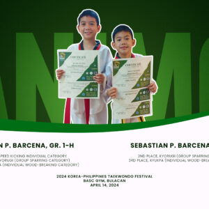 Barcena brothers shine with multiple medal-haul in Korea-Philippines Taekwondo Festival