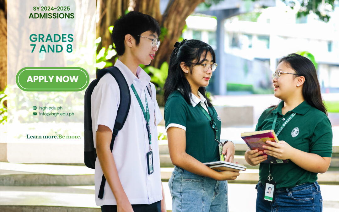 Admission for Grades 7 and 8 ongoing!