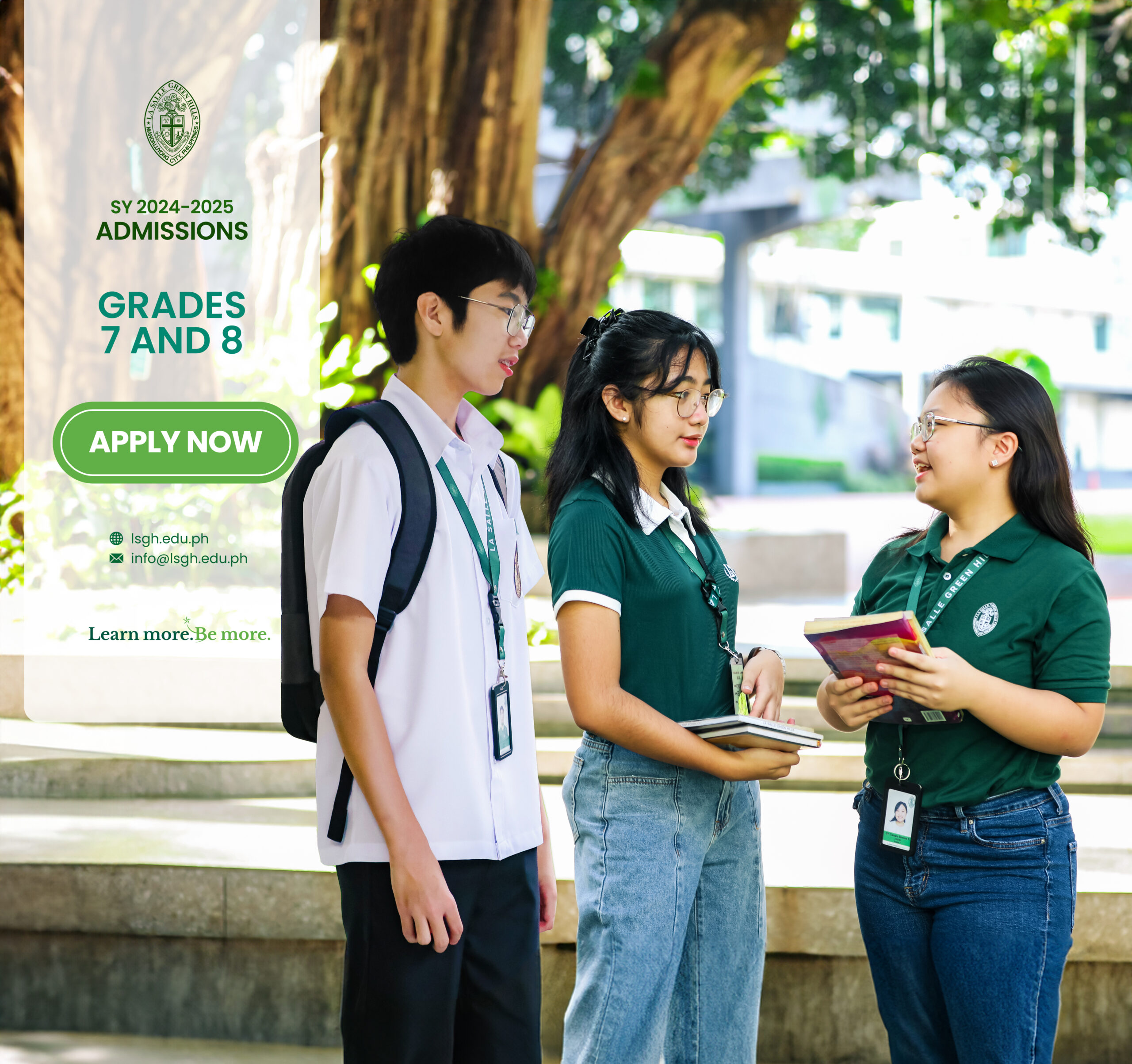 Admission for Grades 7 and 8 ongoing! - La Salle Green Hills