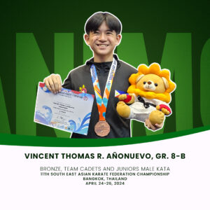 Añonuevo represents PH in the 11th South East Asian Karate Federation Championship