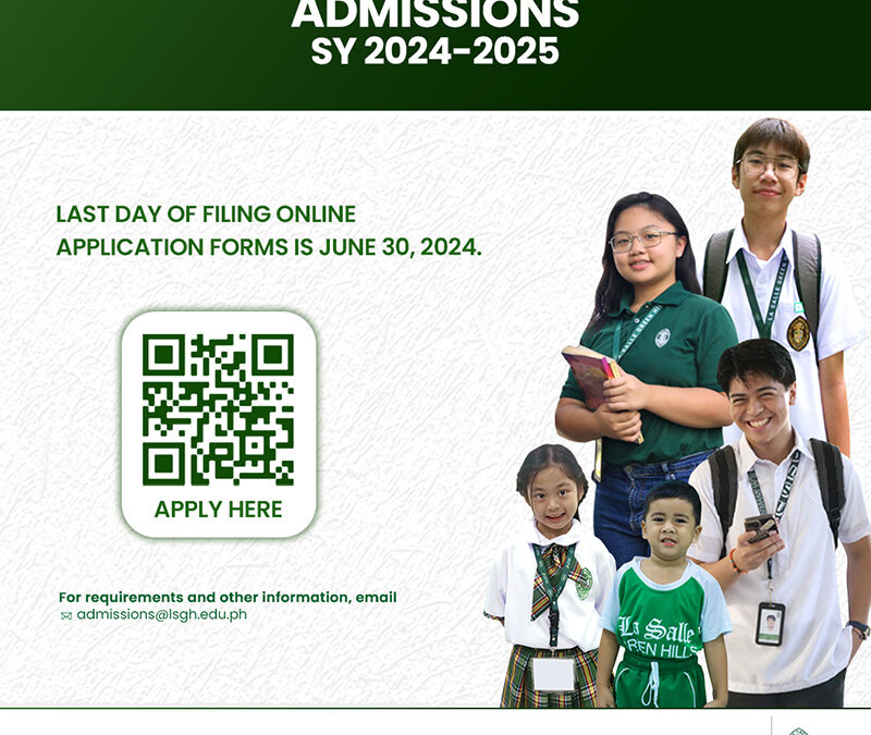 Online application for Admissions SY 2024-2025 ends June 30