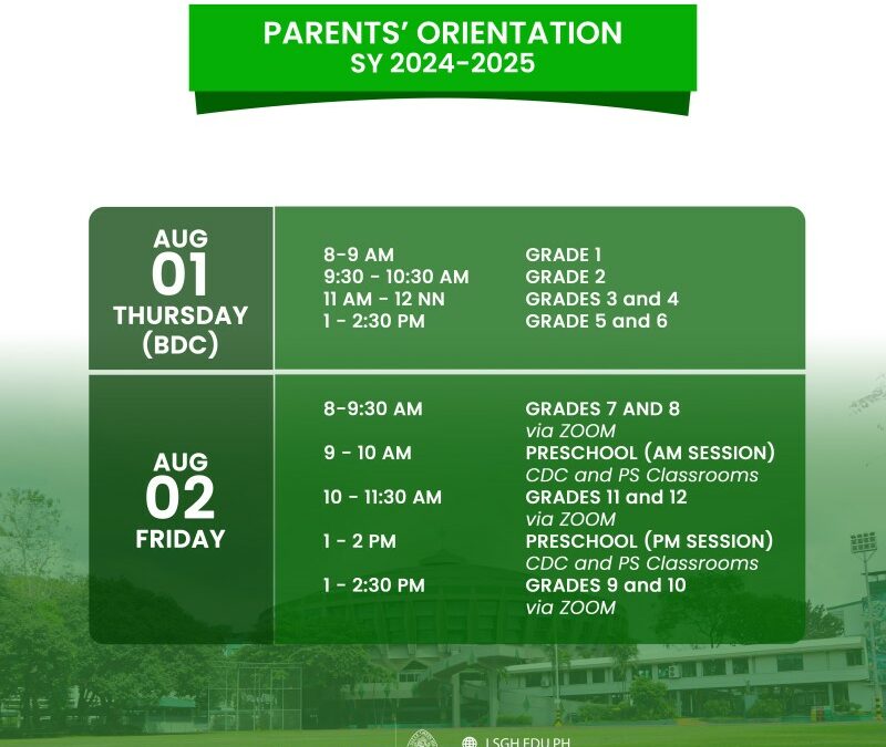 Orientation Schedule and Meet and Greet