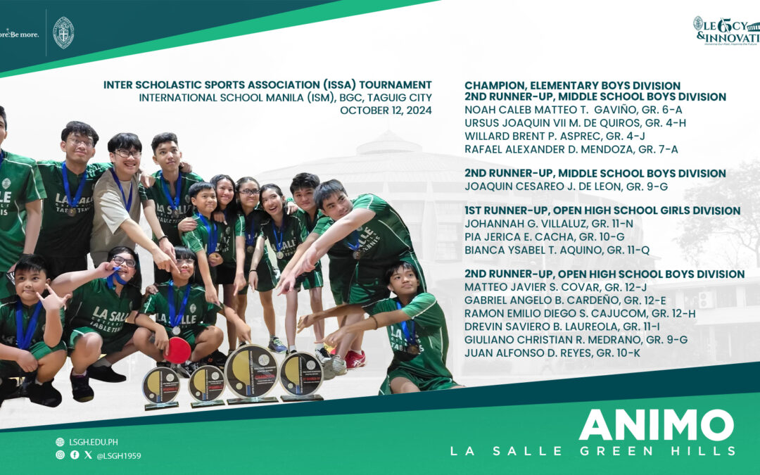 LSGH Table Tennis Varsity Team wins big in ISSA tournament