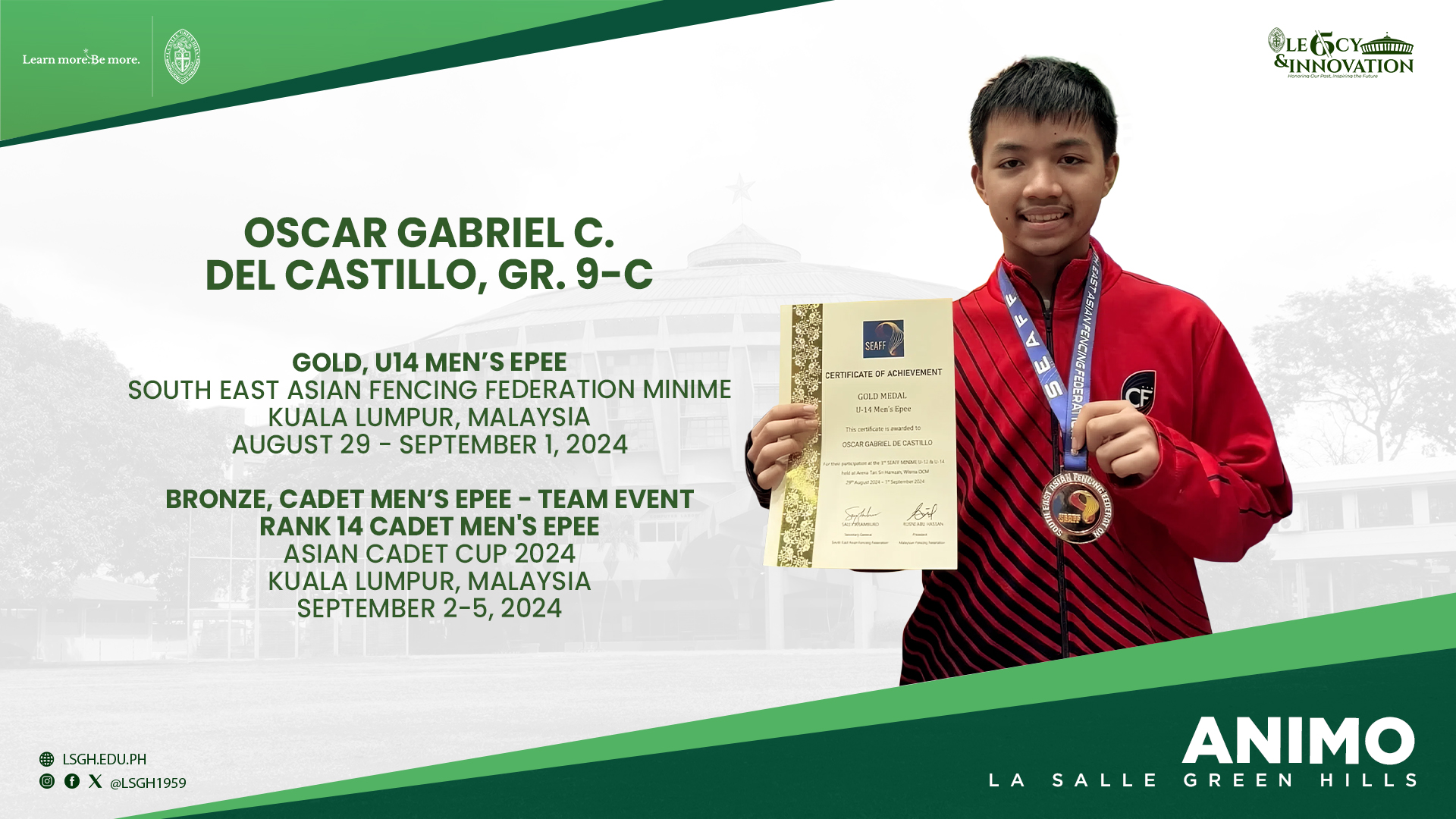 Del Castillo bags gold, bronze in Malaysian fencing events
