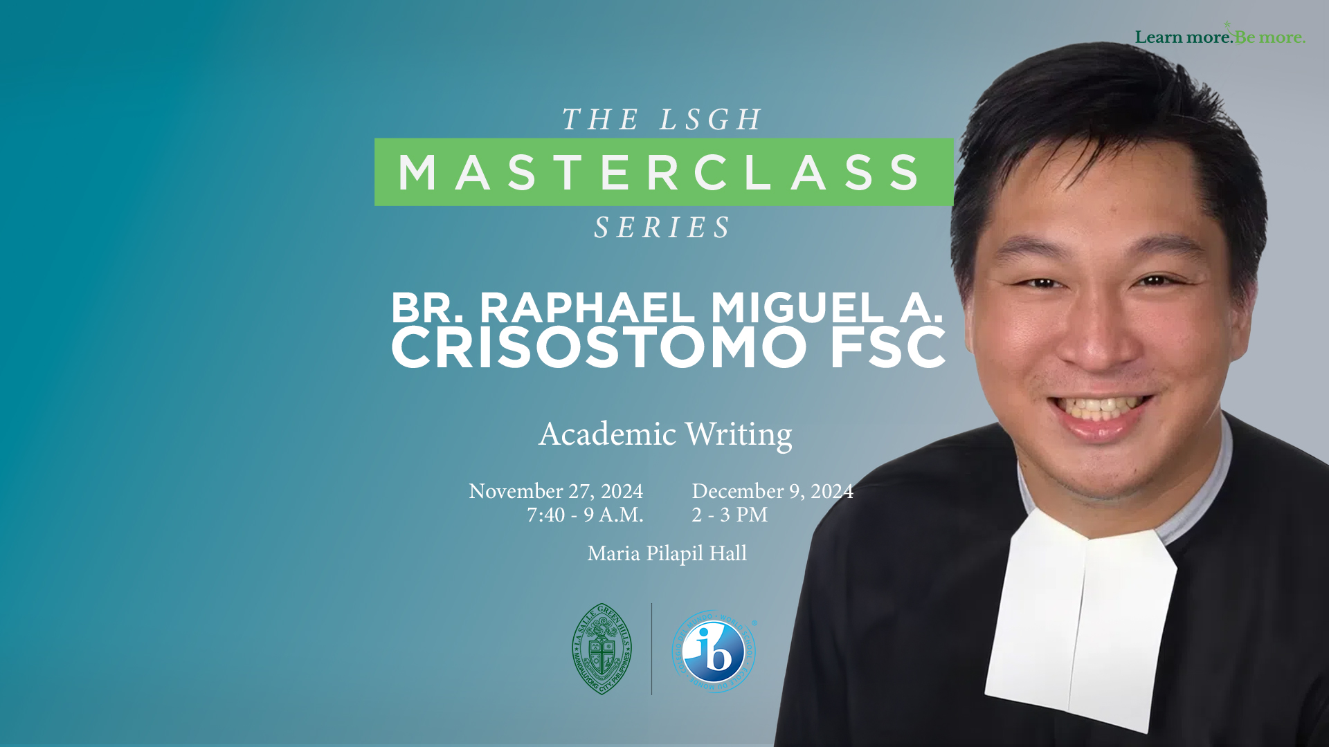 IBDP presents masterclass series on academic writing