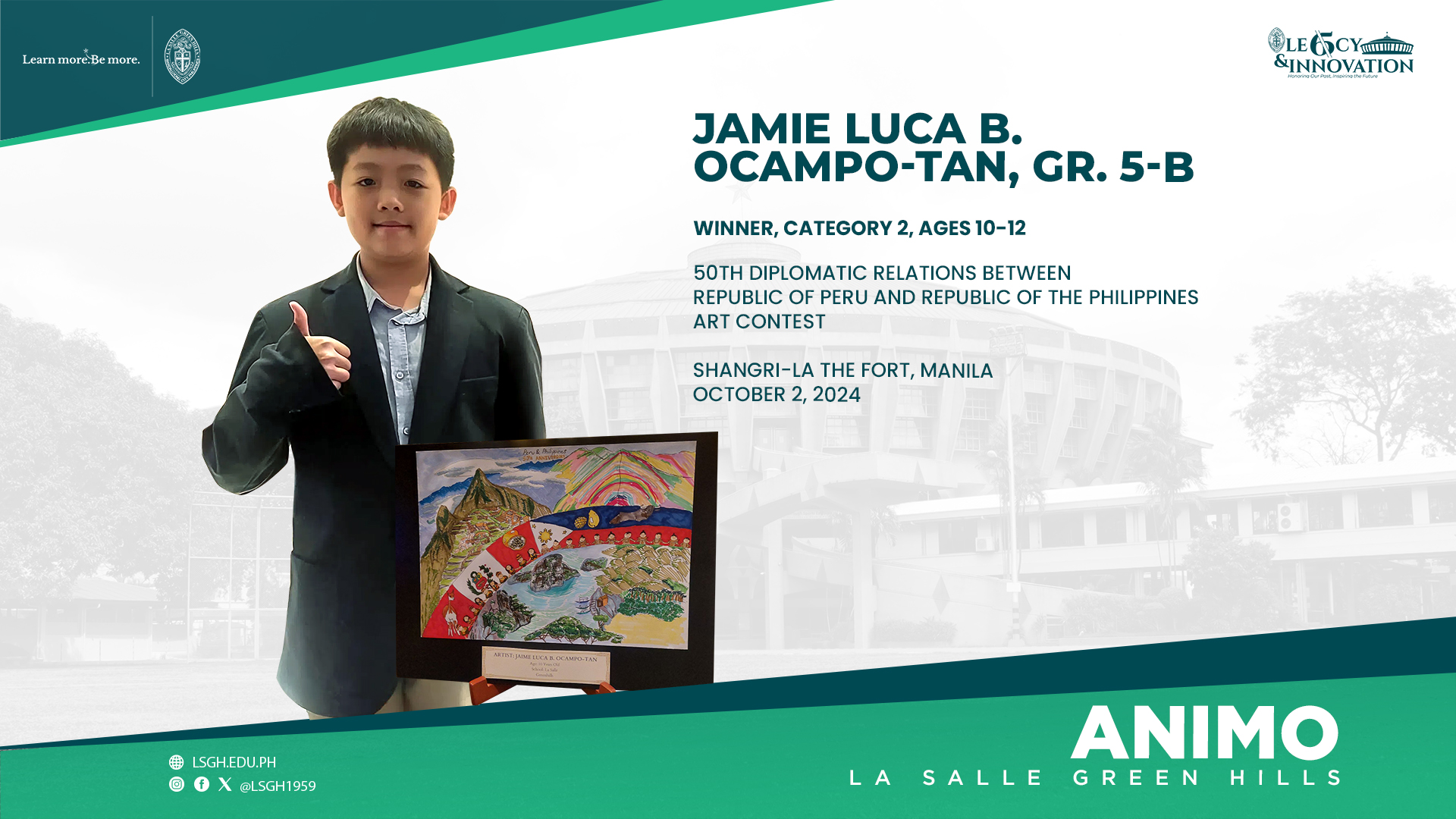 Ocampo-Tan wins Peru-Philippines Friendship Drawing Contest