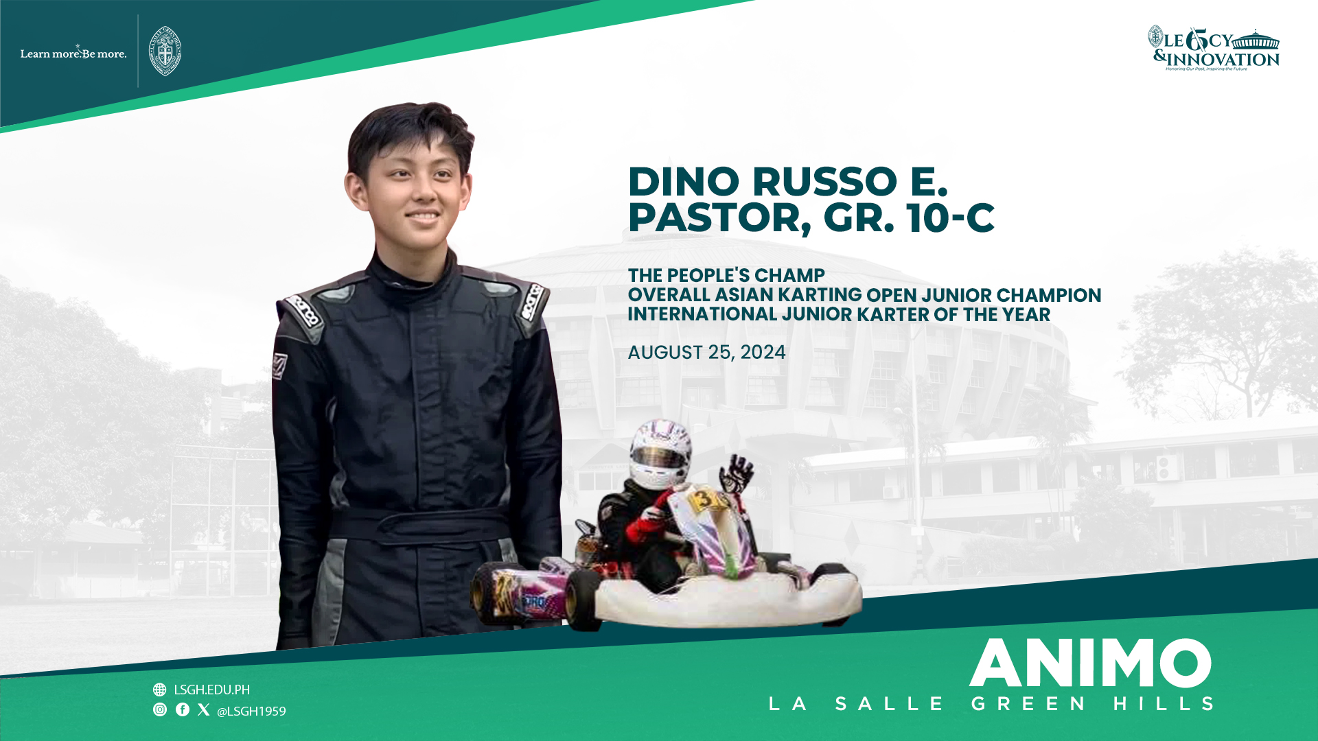 Pastor named International Junior Karter of the Year