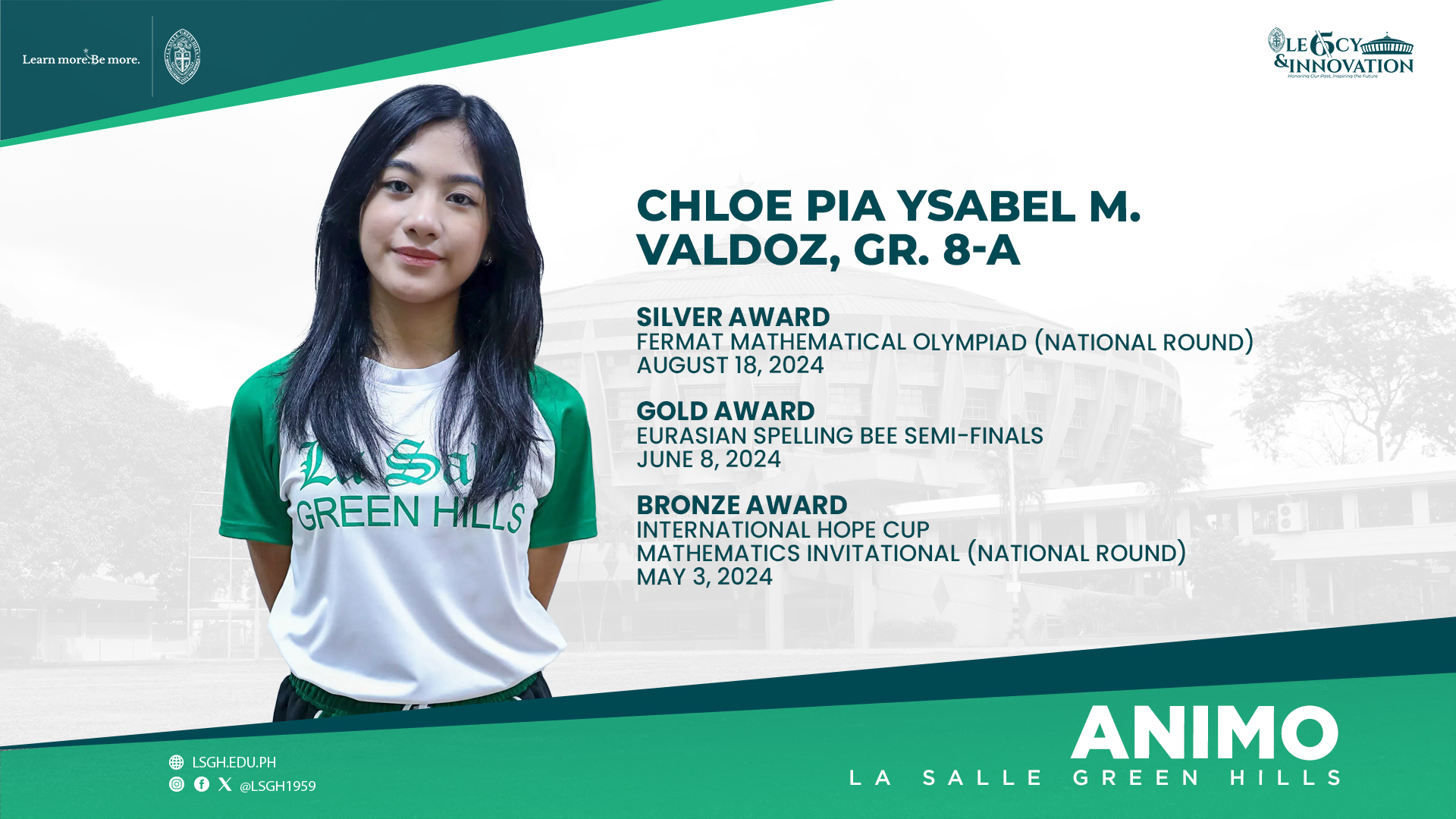 Valdoz shines in mathematics and spelling contests