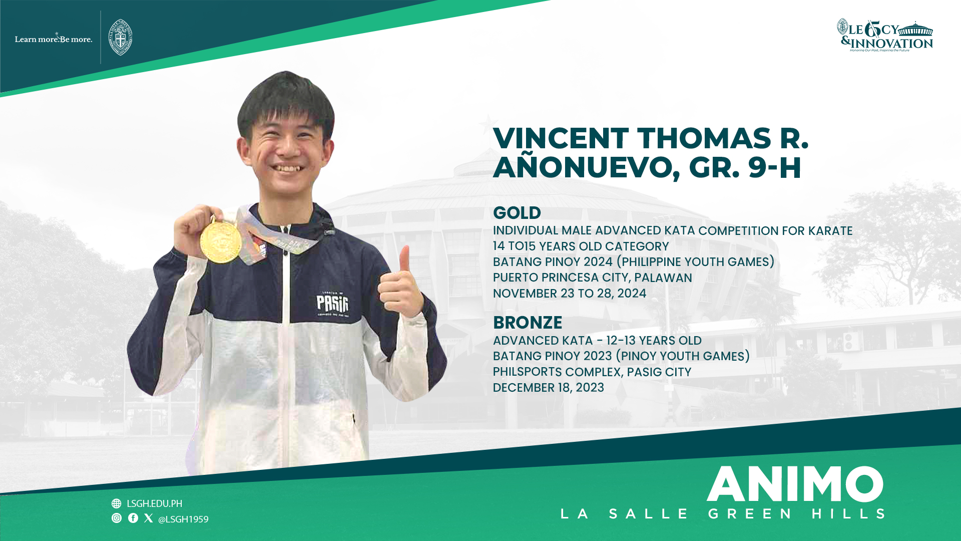Añonuevo wins gold in the Philippine Youth Games (Batang Pinoy 2024)