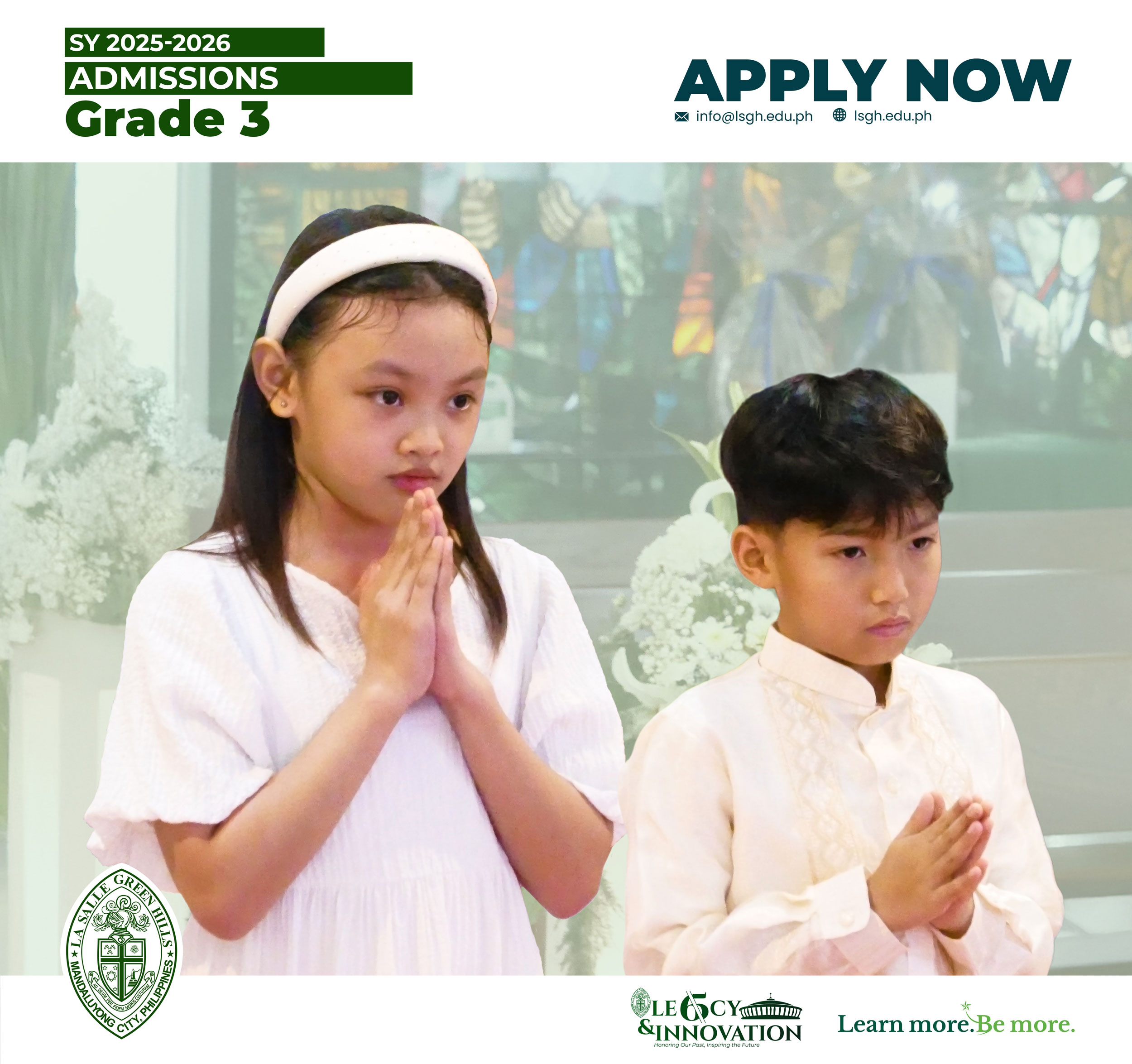 Admissions Now Open for Grade 3 at La Salle Green Hills