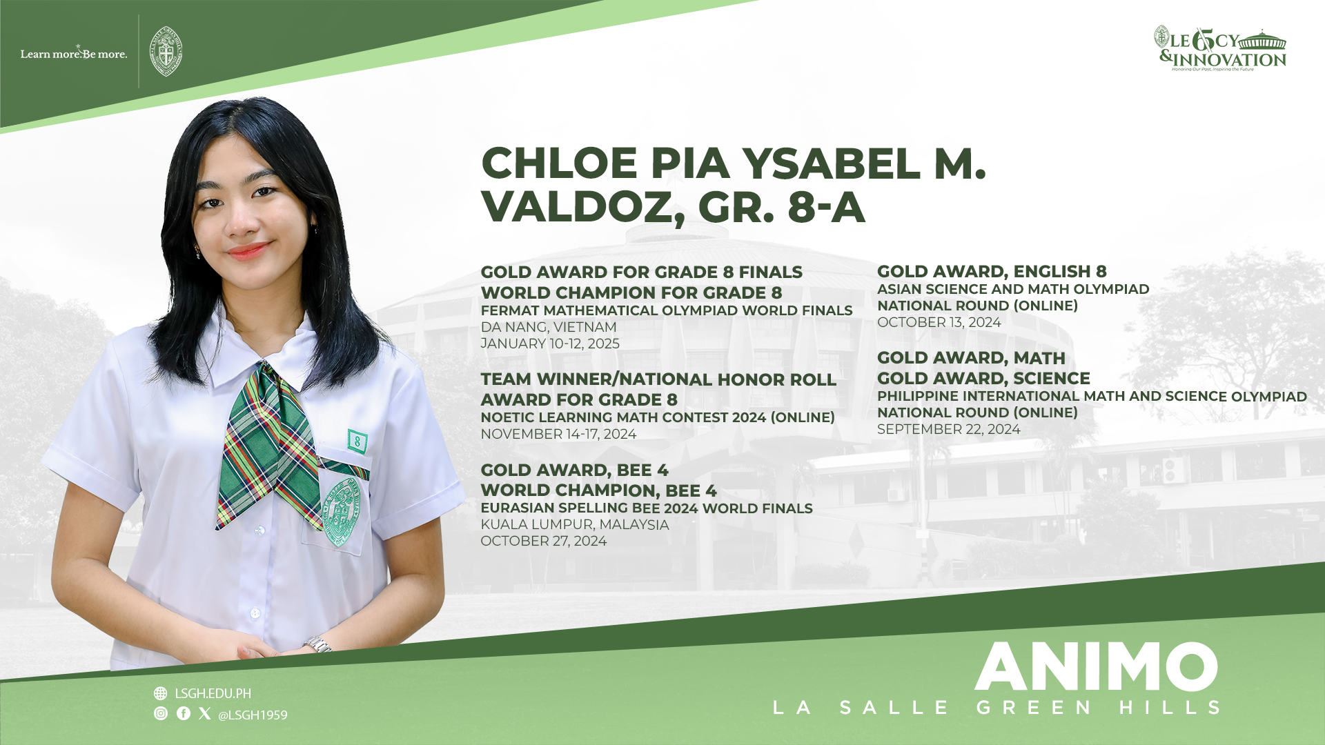 Valdoz bags multiple wins in science, math and english competitions