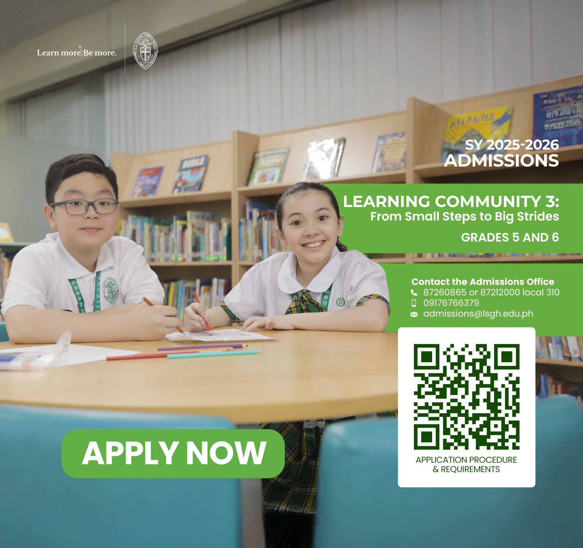 Applications for Grades 5 and 6 are still open!