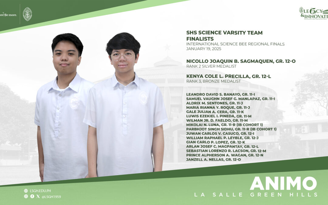LSGH SHS Science Varsity Team excelled in the International Science Bee Regional Finals