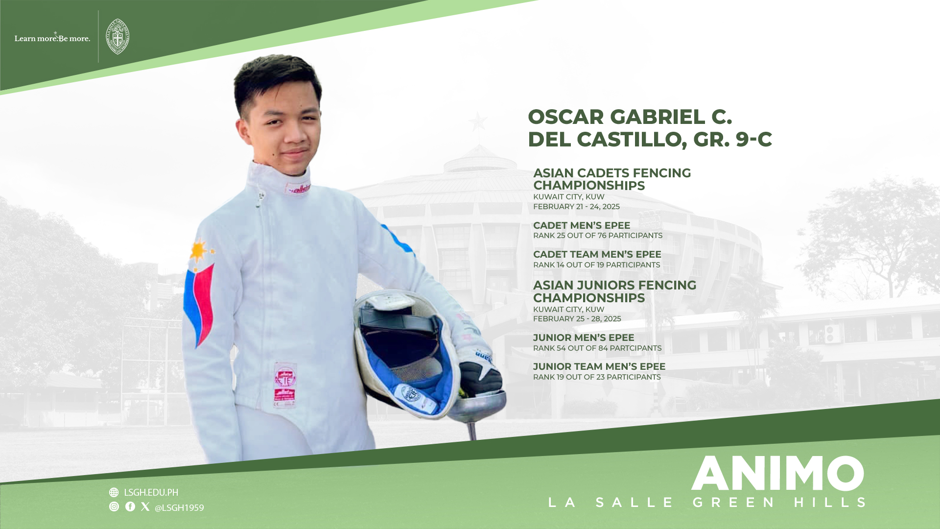 Del Castillo represents PH in Kuwait