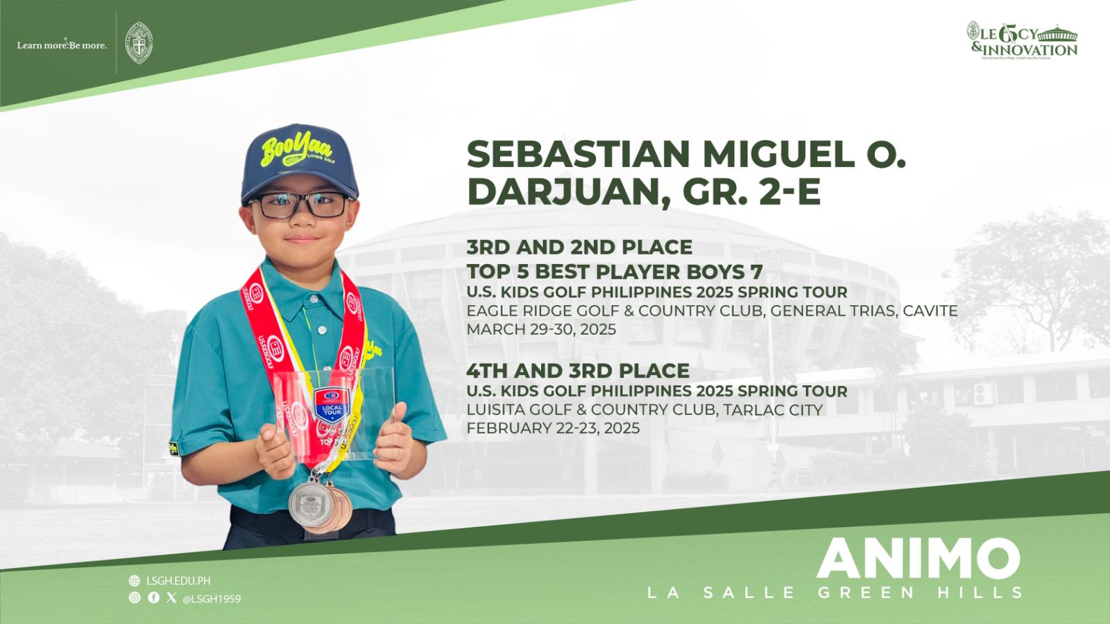 Darjuan finished strong in the US Kids Golf Philippines 2025 Spring Tour