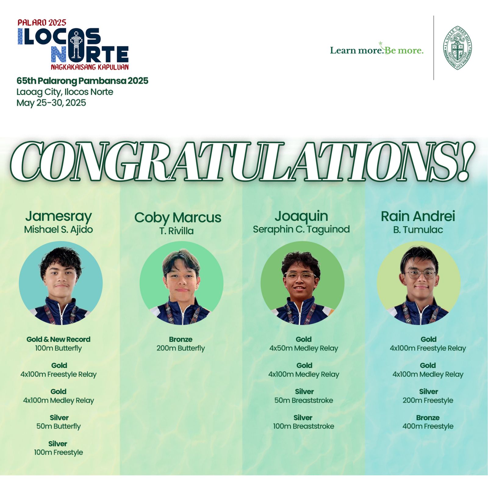 LSGH swimmers make waves at the 2025 Palarong Pambansa