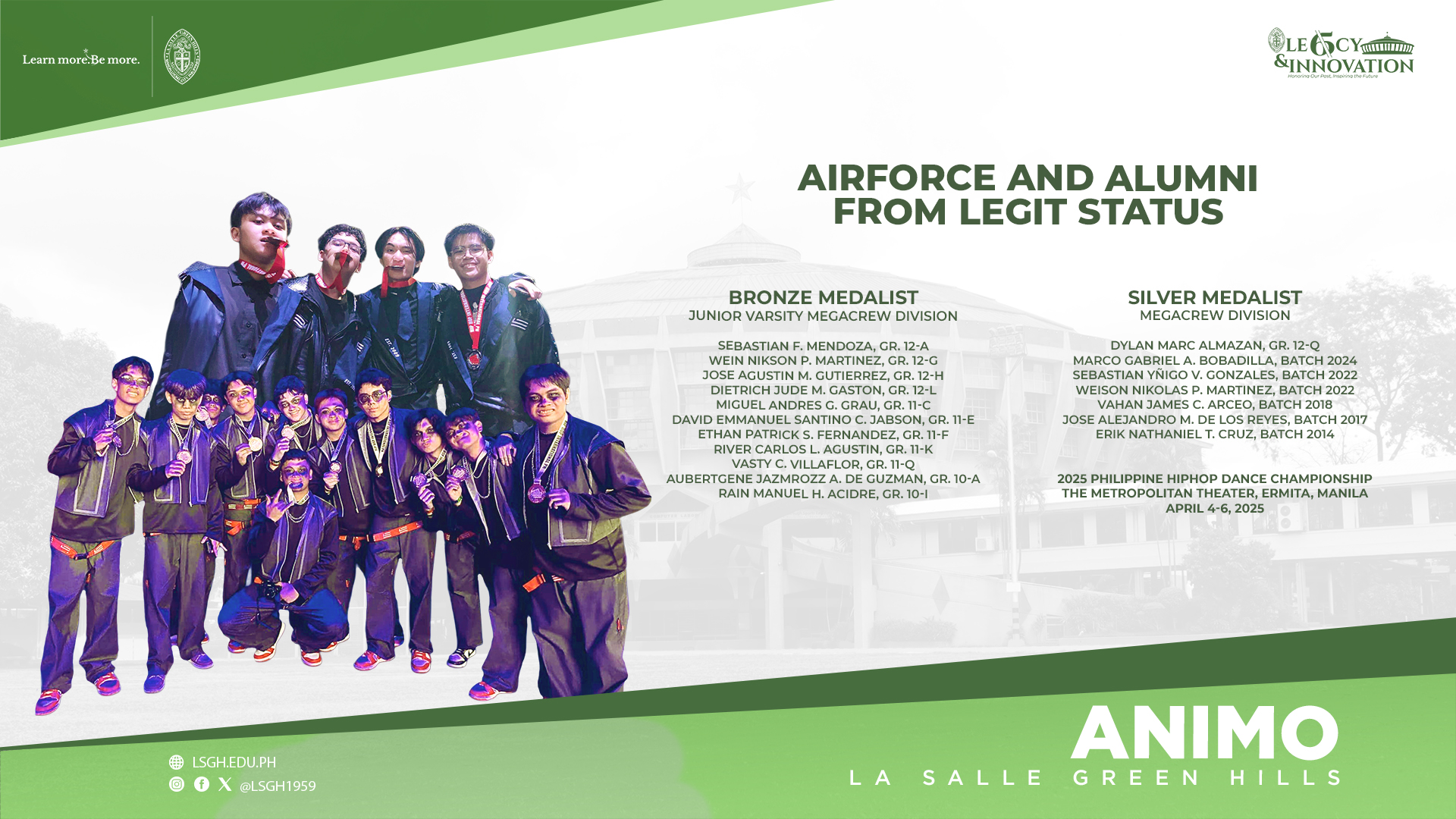 Air Force bags silver, bronze in the Philippine HipHop Dance Championship 2025