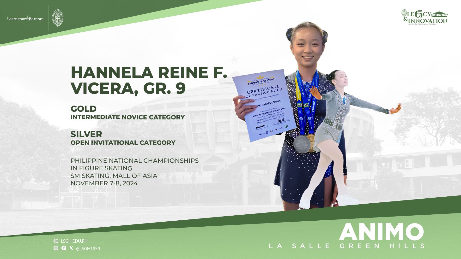 Vicera wins gold, silver in figure skating championships