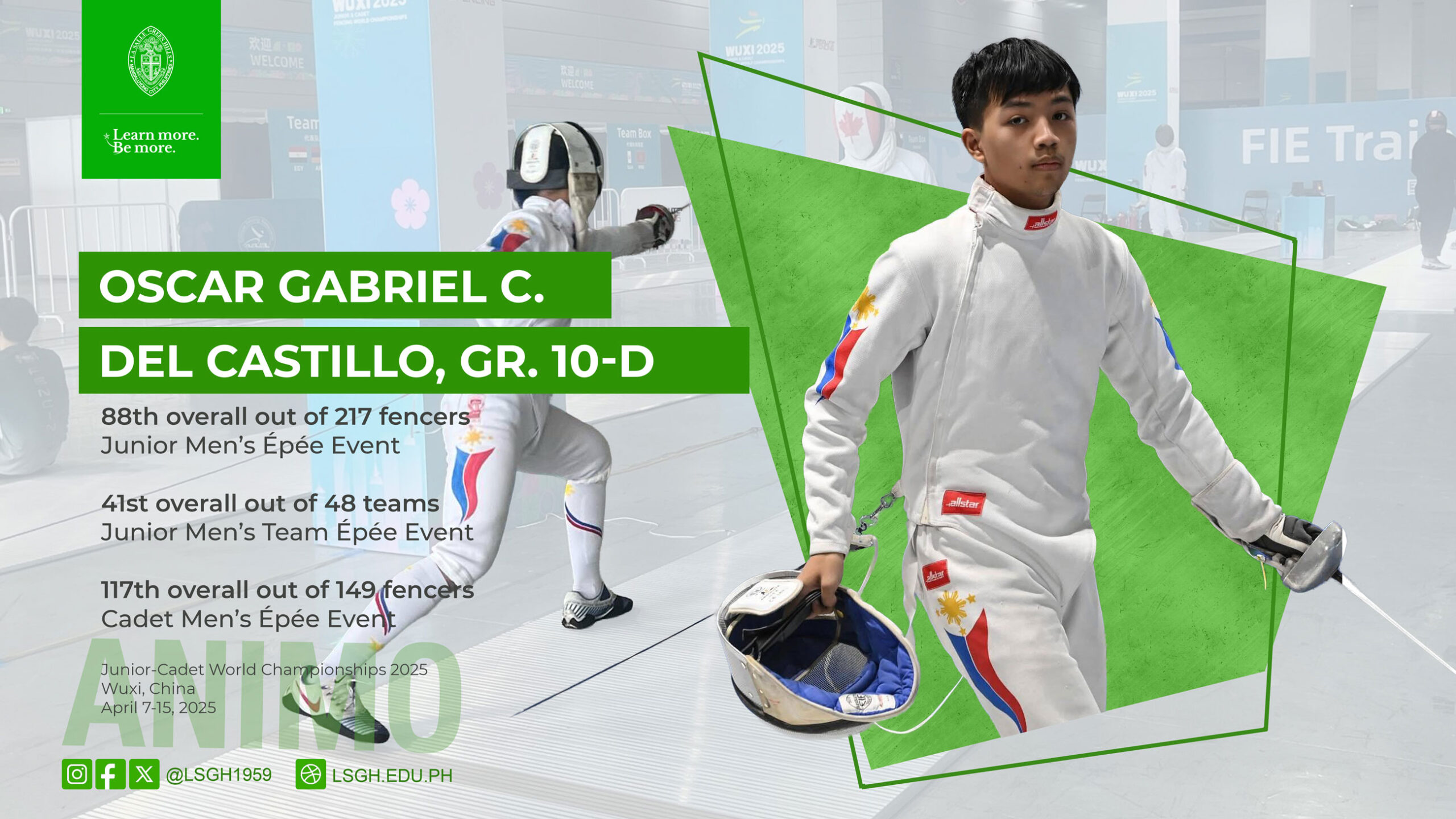 Del Castillo made a strong showing in Wuxi, China
