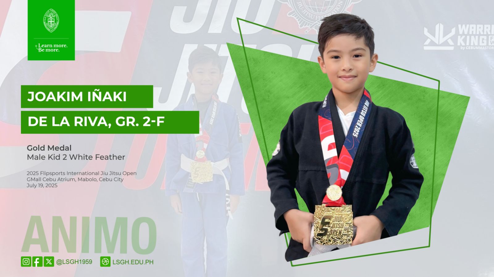 Dela Riva bags gold in the 2025 Flipsports International Jiu Jitsu Open