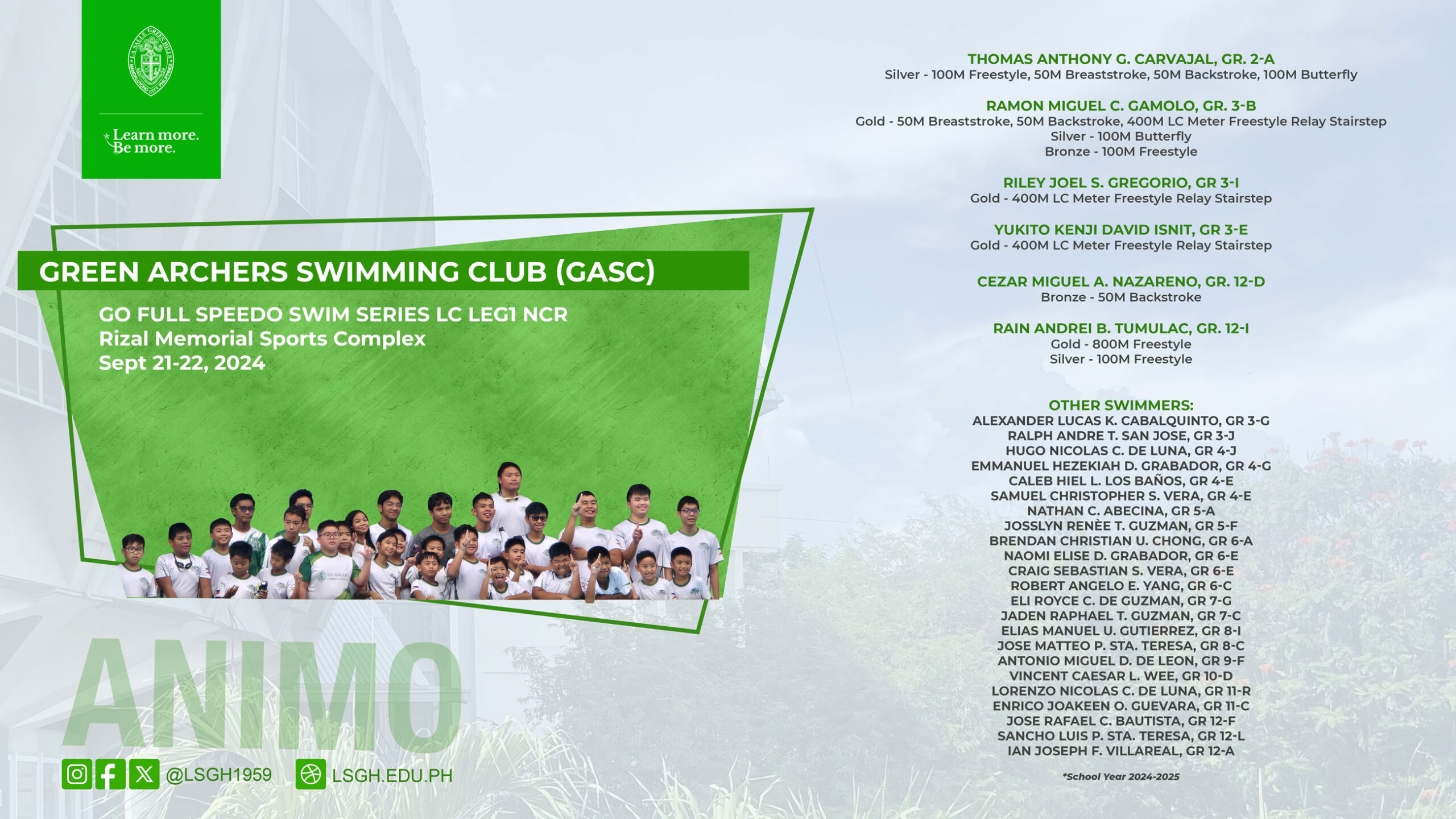 Green Archers Swim Club makes waves in the Go Full Speedo Swim Series
