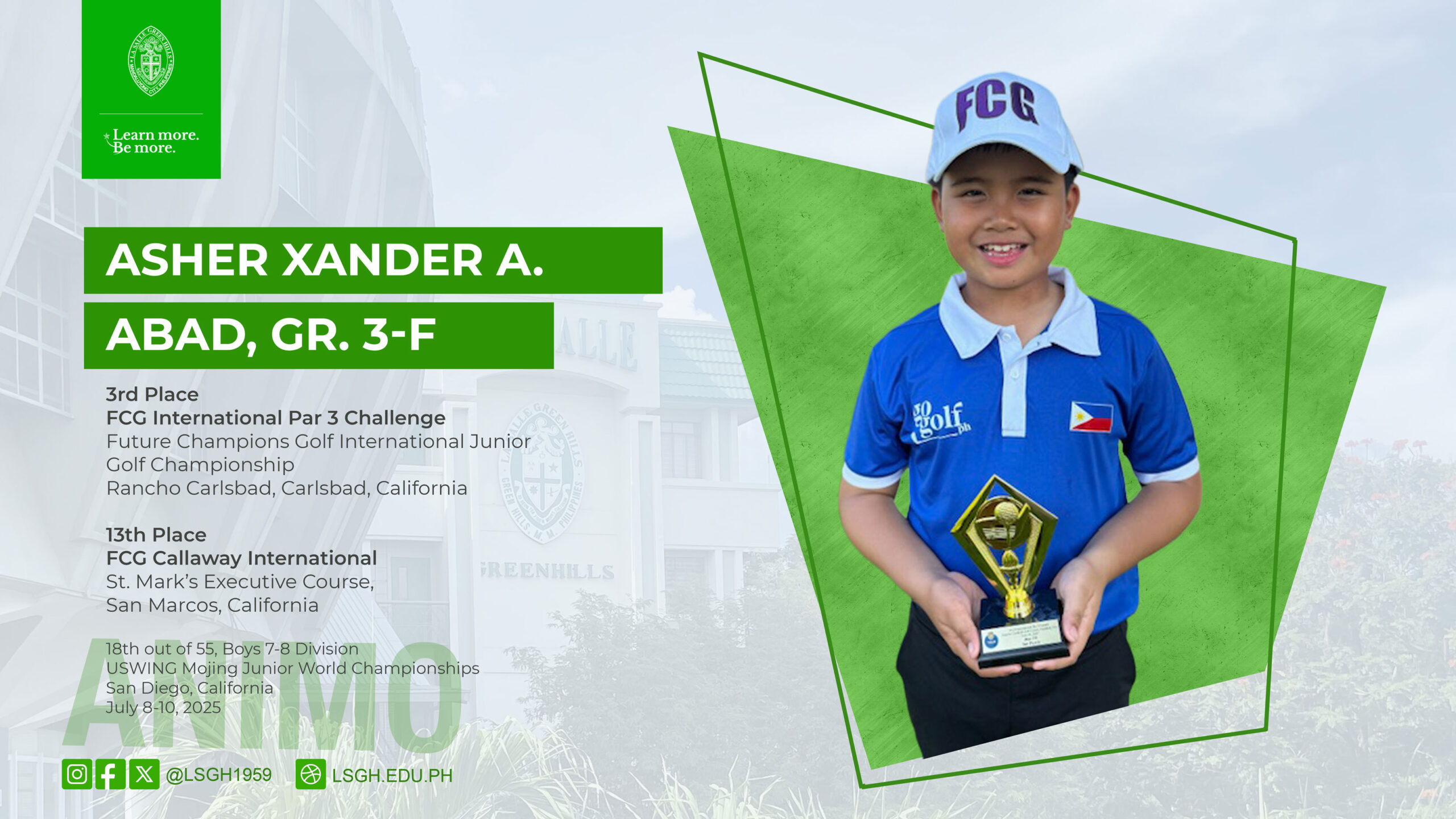 Junior golfer represented PH in international tournaments