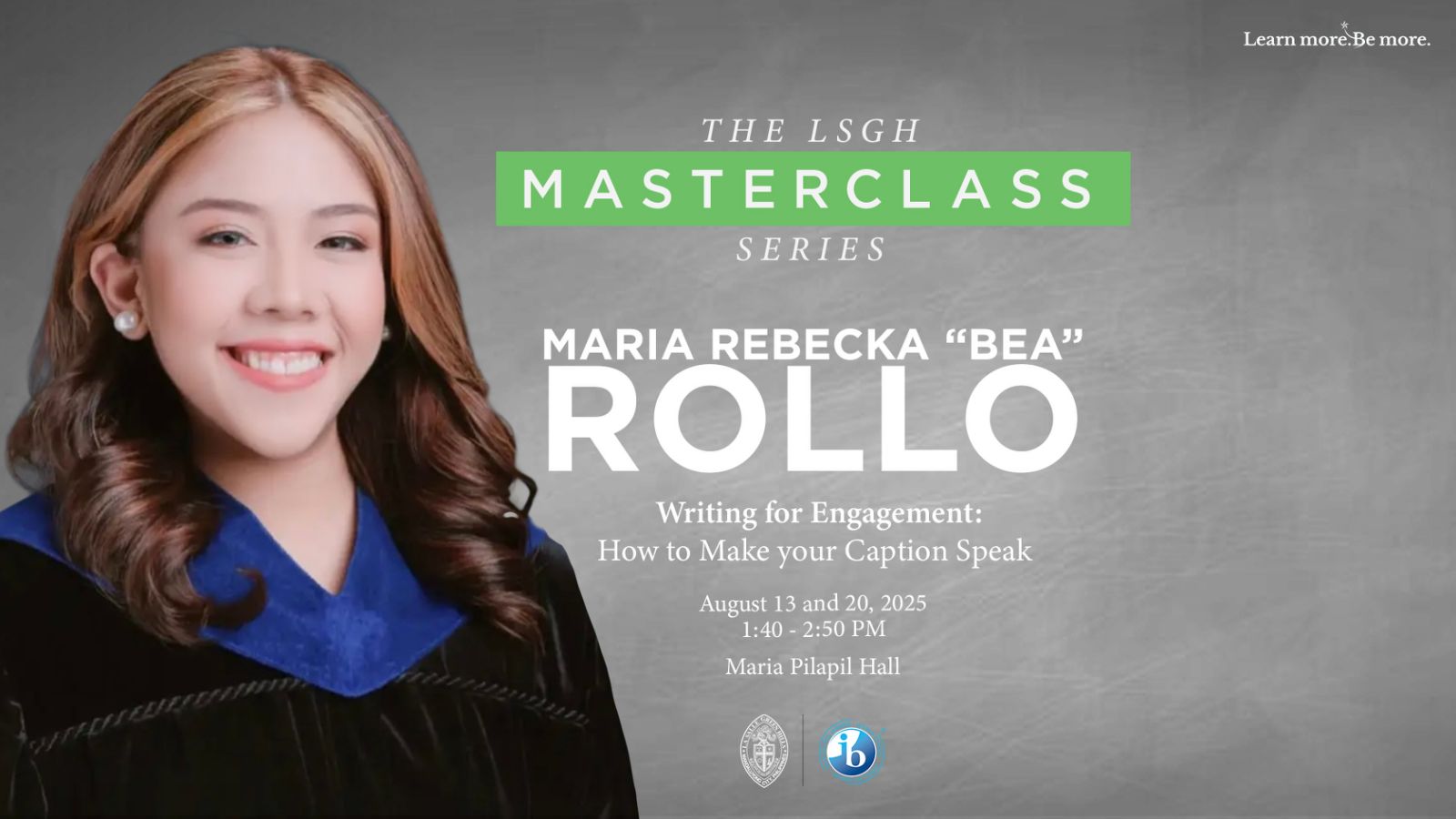 The LSGH Masterclass Series presents Maria Rebecka Rollo