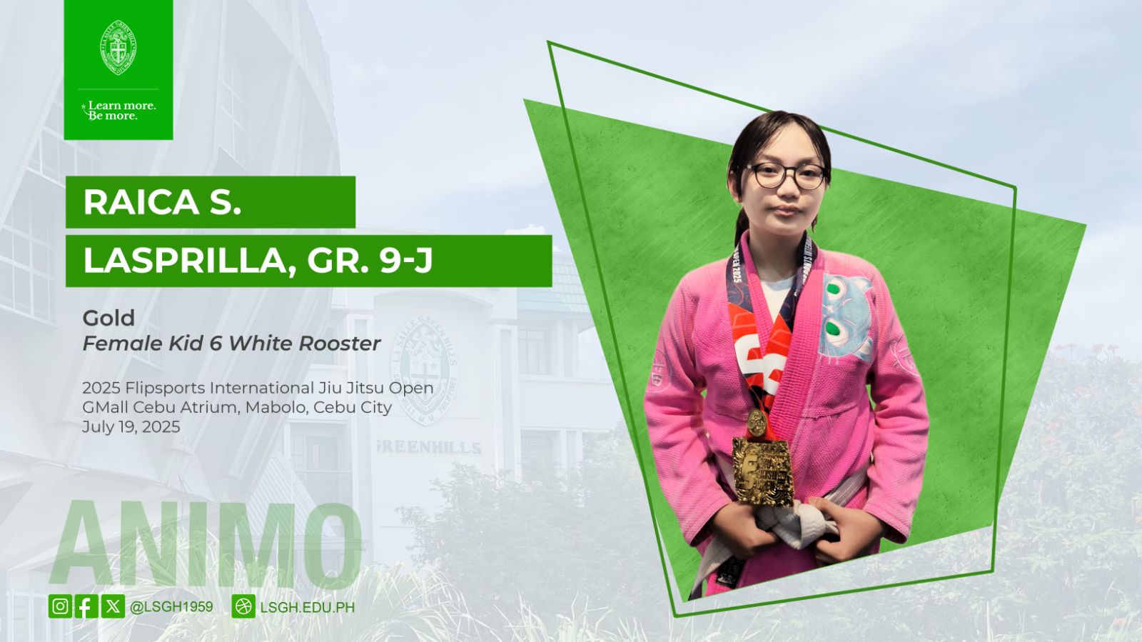 Lasprilla secures gold in the 2025 Flipsports International Jiu Jitsu Open
