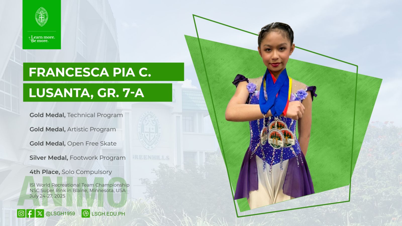 Lusanta successfully represented PH in the ISI World Recreational Team Championship