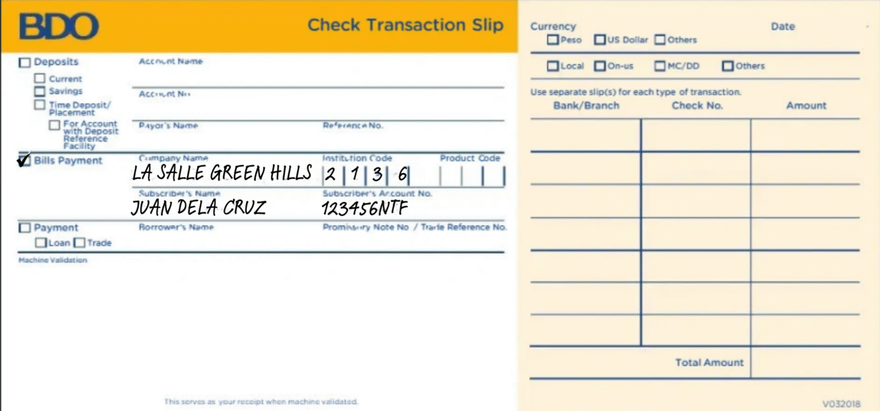 Payments - La Salle Green Hills