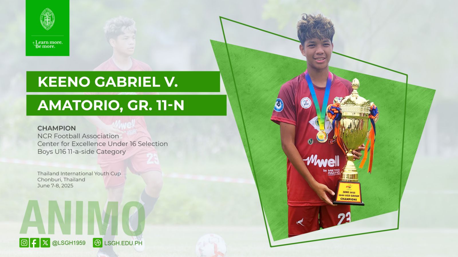 Amatorio bags Thailand International Youth Cup 2025 championship