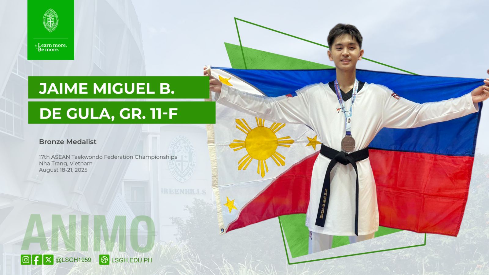 De Gula bagged bronze in the 17th ASEAN Taekwondo Federation Championships