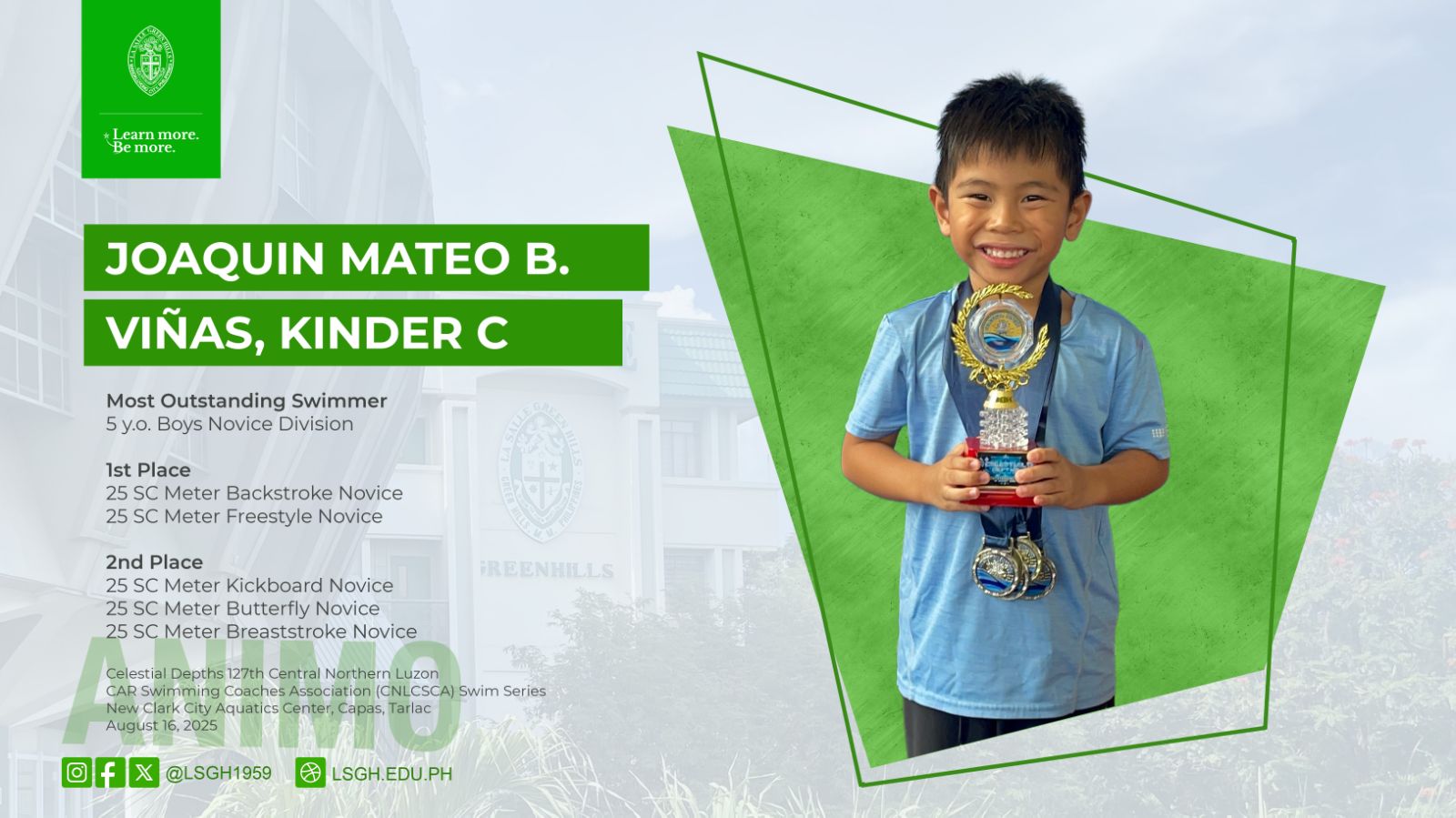 Viñas named Most Outstanding Swimmer