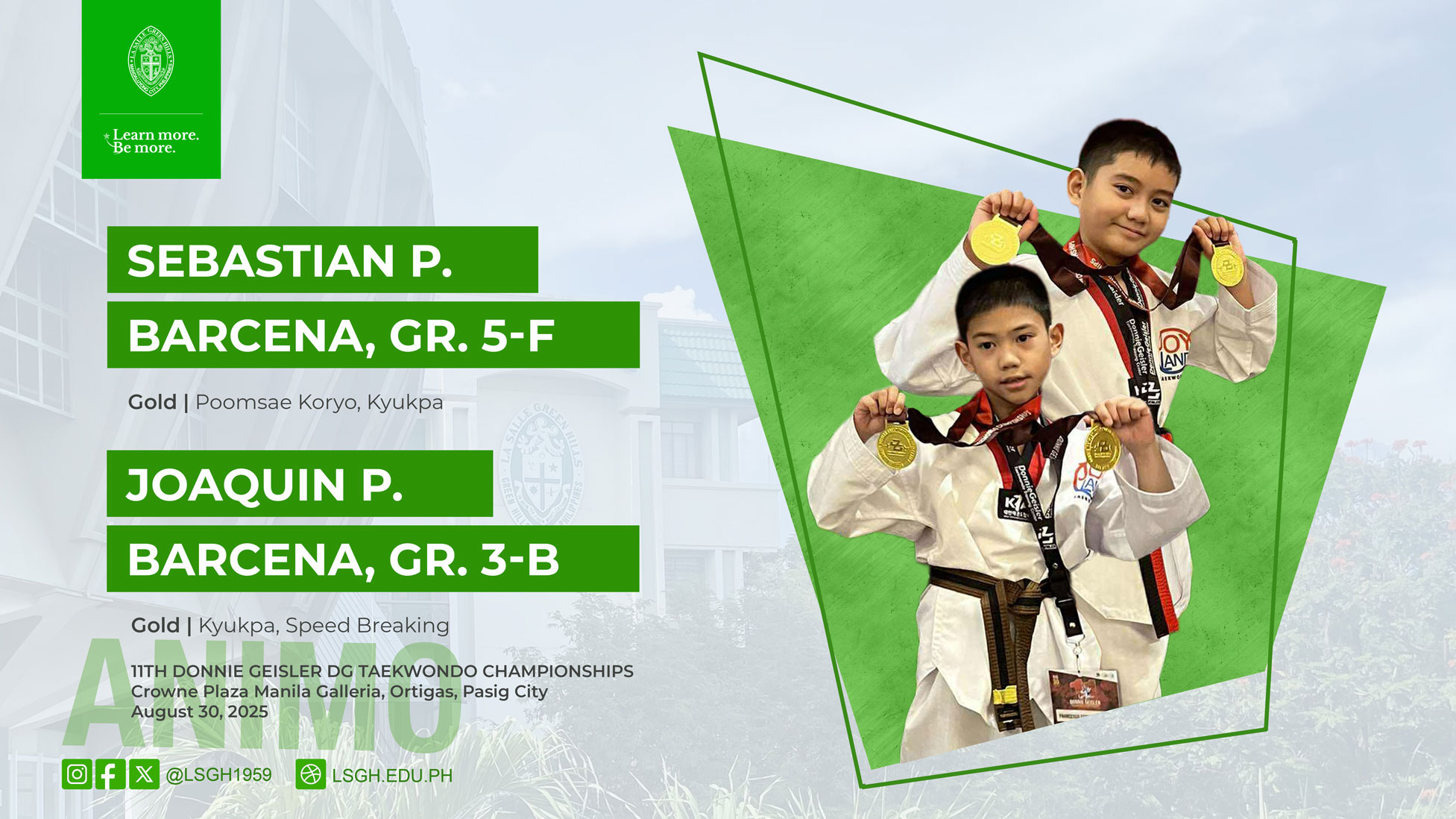 Barcena brothers showcased impressive skills in taekwondo event