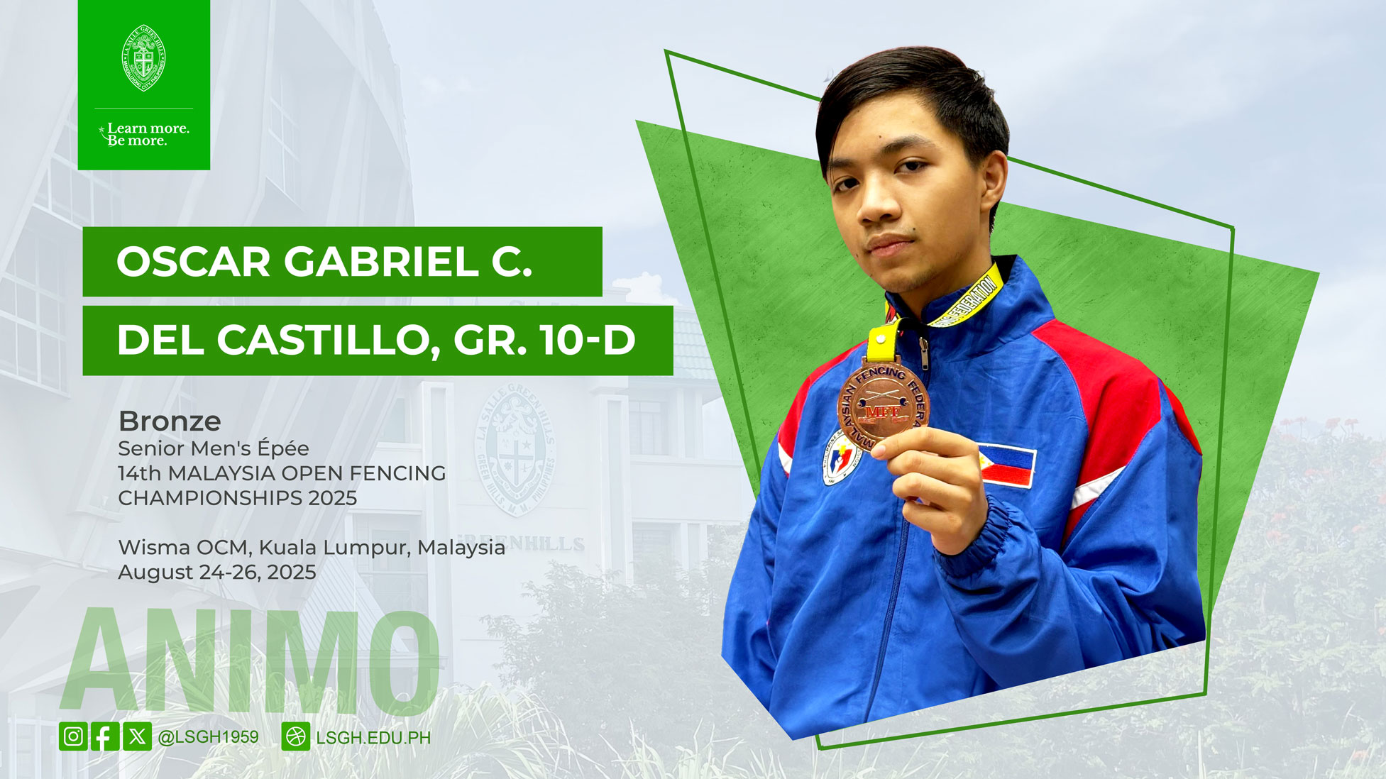 Del Castillo wins bronze at international fencing championship