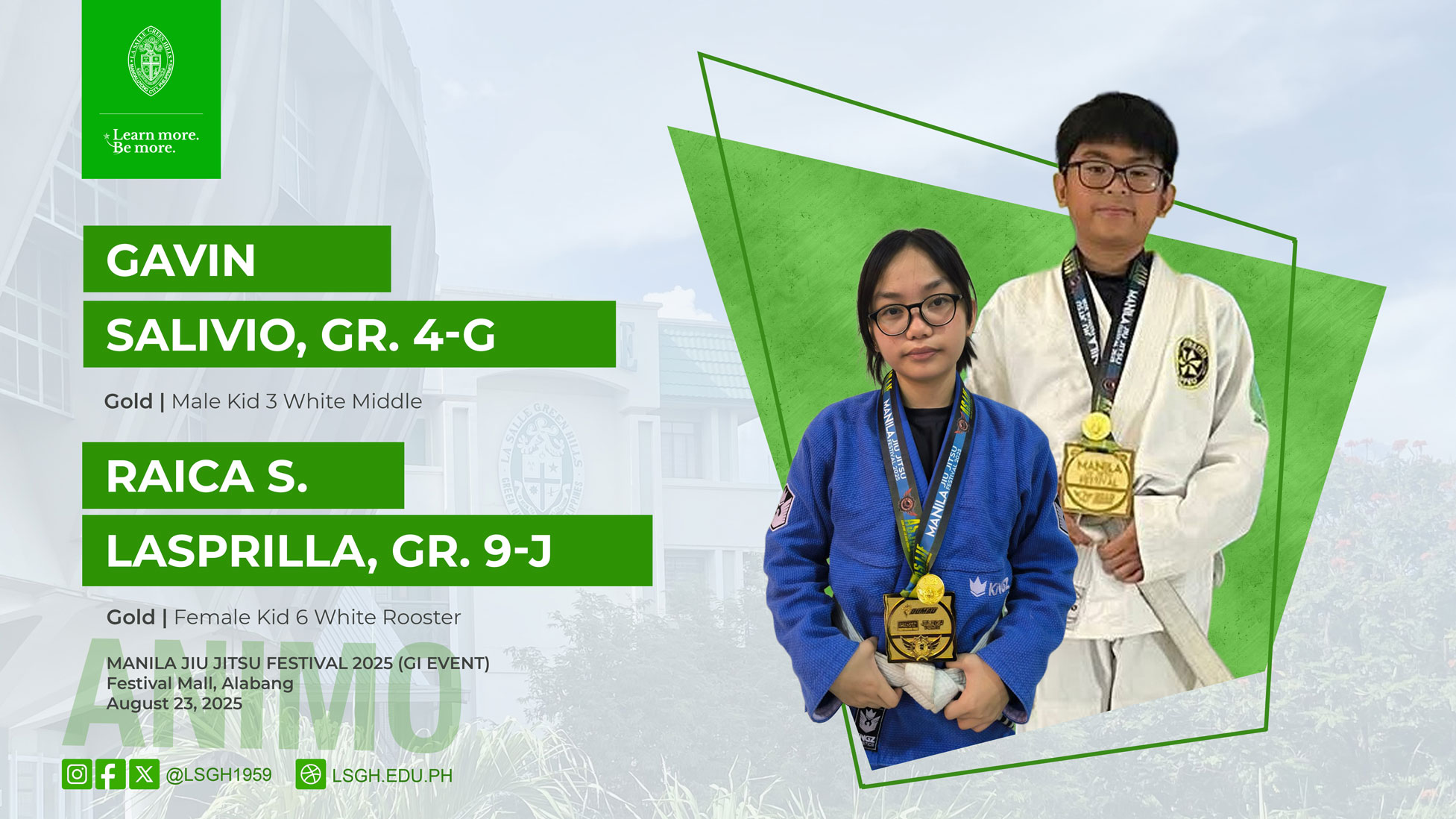Double gold for LSGH:  Salivio and Lasprilla Triumph at Manila Festival Jiu-Jitsu 2025